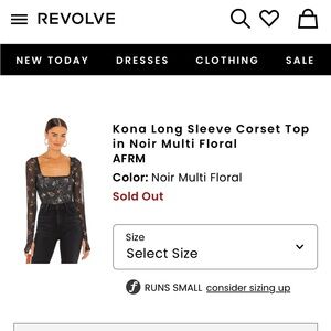 Kona Long Sleeve Corset Top in Noir Multi Floral
AFRM